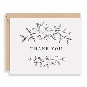 NWT Dogwood Blossom “Thank You" Letterpress Cards & Envelopes (8 Set)